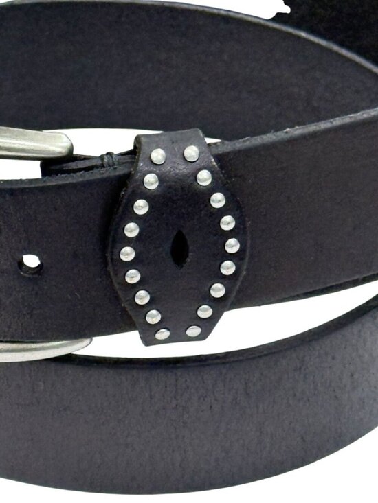 Frye Women\'s Leather Belt Silver Buckle & Studs Espresso Brown Metallic Size M main image 13